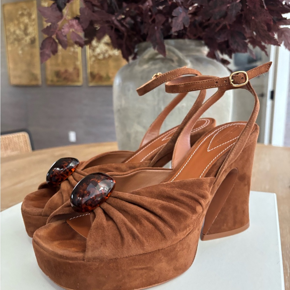 Zimmermann Suede Gleam Sandal Heels